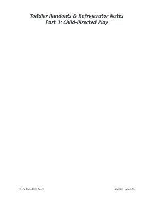 Toddler Handouts & Refrigerator Notes