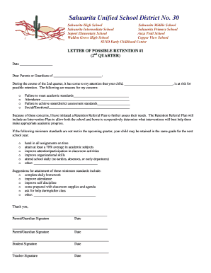 Letter of Possible Retention