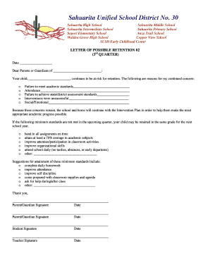 Letter of Possible Retention