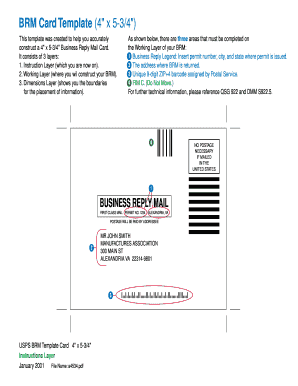 USPS Business Reply Mail Card Template