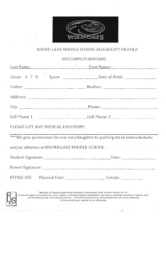 Round Lake Middle School Eligibility Profile