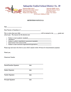 Running record example early childhood - RETENTION NOTICE (3) - susd30