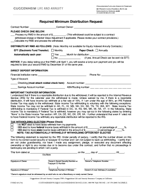 Required Minimum Distribution Request Form