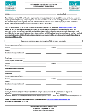 National Certified Guardian Recertification Form