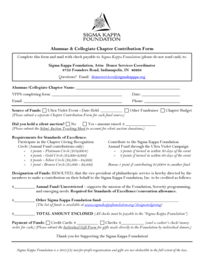 Sigma Kappa Foundation Contribution Form