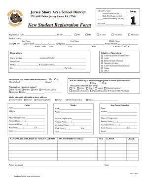 New Student Registration Form