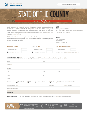 RegistRation FoRm STATE OF THE COUNTY - member houston