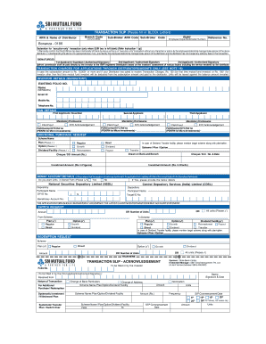 SBI Mutual Fund Transaction Slip