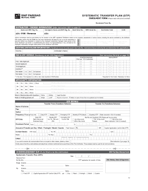 Systematic Transfer Plan Enrolment Form