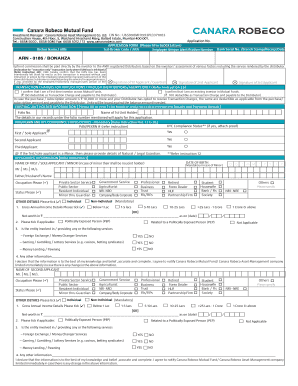 Canara Robeco Mutual Fund Application Form
