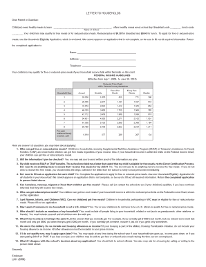 Illinois School Lunch Program Application