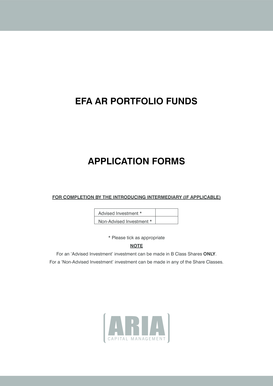 EFA AR Portfolio Funds Application Form