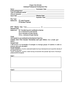 Oregon City Schools Professional Development Plan