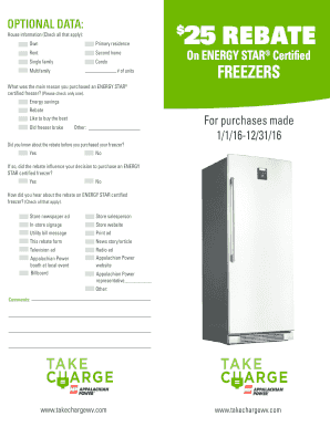 Appalachian Power Freezer Rebate Form