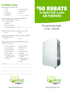 Appalachian Power Air Purifier Rebate Form