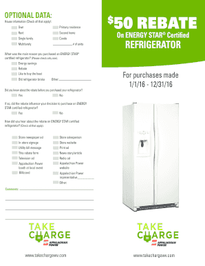 Appalachian Power Refrigerator Rebate Form