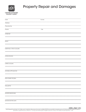 Property Repair and Damages Form