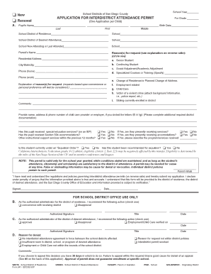 Interdistrict Attendance Permit Application