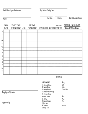 Payroll Time Sheet