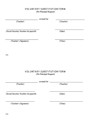Voluntary Substitution Form