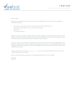 Indian Business and Tourist Visa Application Pack