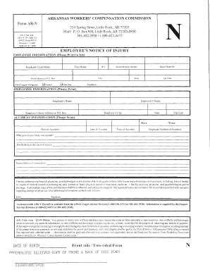 Arkansas Employee's Notice of Injury