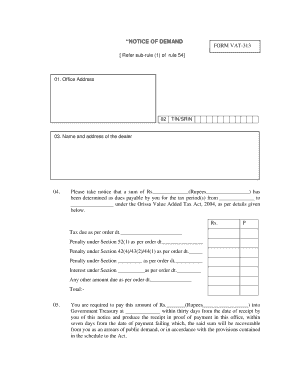 Notice of Demand Form VAT-313