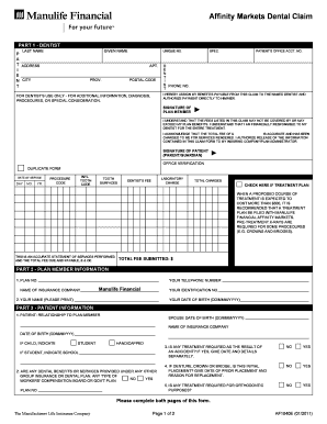 Affinity Markets Dental Claim Form