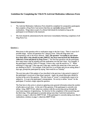 Antiviral Medication Adherence Form