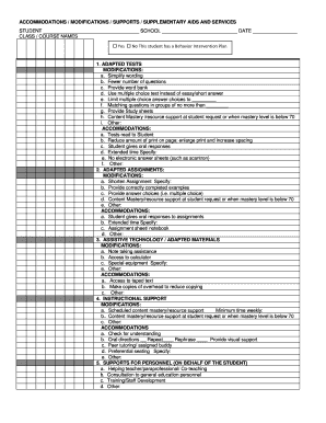 Student Accommodation Form