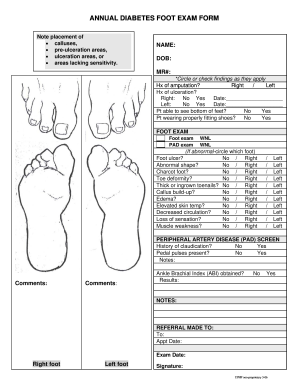 diabetic foot assessment)