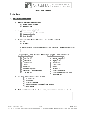 Healthcare Practice Appointment and Chart Evaluation Form