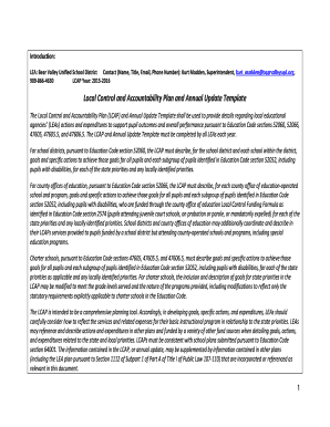 Local Control and Accountability Plan Template