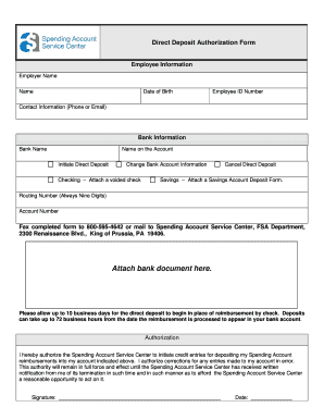 Direct Deposit Authorization Form