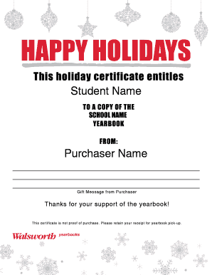 Yearbook Gift Certificate