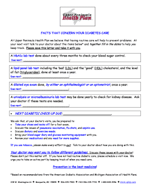 Diabetes Care Checklist