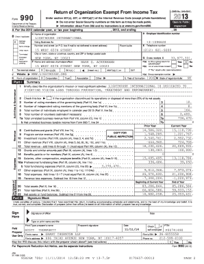 Form 990 Tax Exemption Application