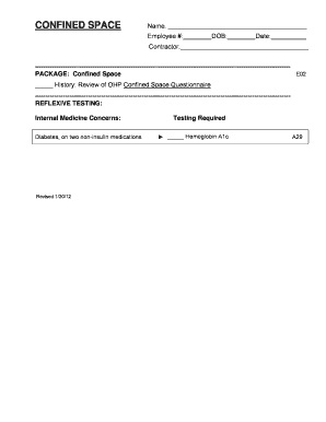 Confined Space Employee Form