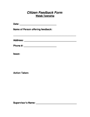 Citizen Feedback Form