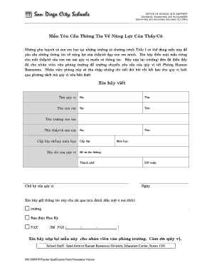 Title I Parent Information Form