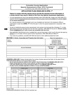 Oregon Non-EFU Farmland Special Assessment Application