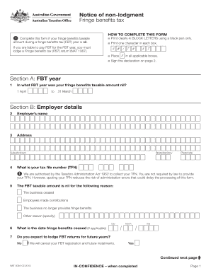 Notice of Non-Lodgment Fringe Benefits Tax