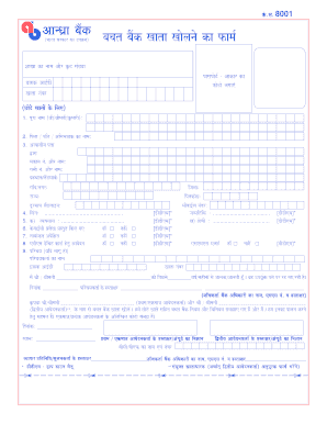 Savings Bank Account Opening Form