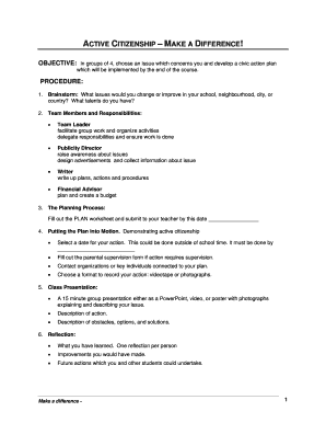 Active Citizenship Civic Action Plan