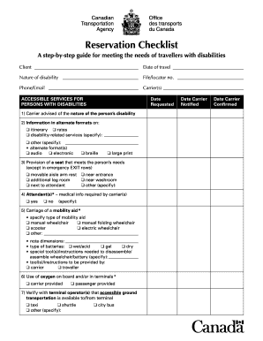 Reservation Checklist - Accessible Tourism - accessibletourism