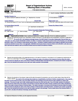 Form 8937 Report
