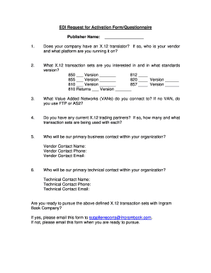 EDI Request for Activation Form