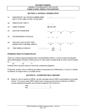 Formulario de Historia de Medicamentos para el VIH