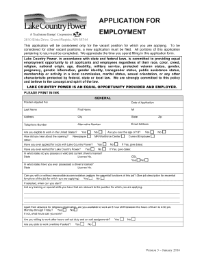 Application for Employment