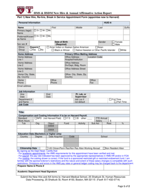 HMS HSDM New Hire Annual Affirmative Action Report - hms harvard